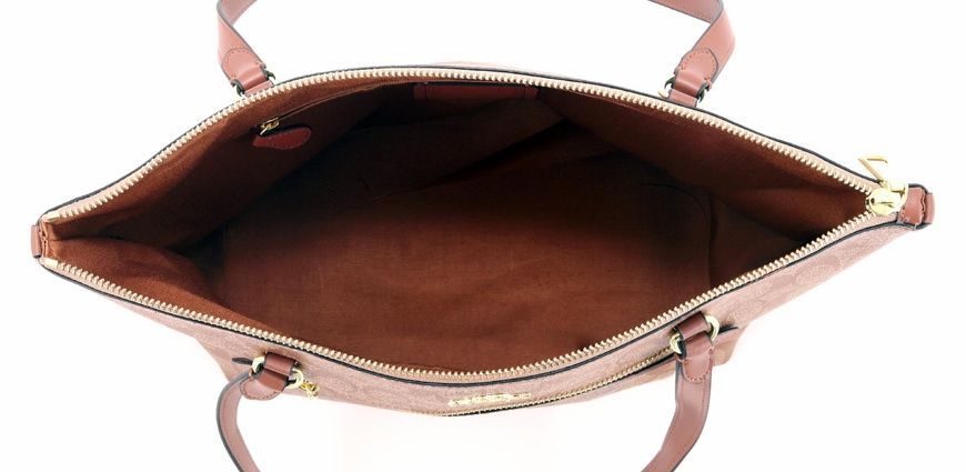 Сумка жіноча шкіряна Coach Tote Gallery коричнева 193971357416 фото