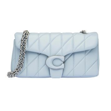 Кожаная женская сумка COACH Tabby Shoulder Bag 26 Quilted голубая 195031264290 фото