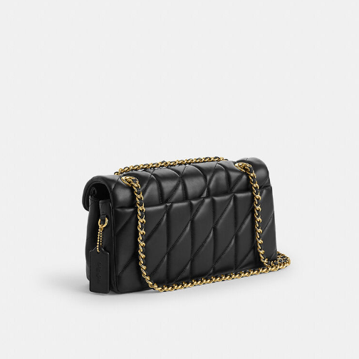 Сумка Tabby Shoulder Bag 26 With Pillow Quilting Gold/Black b298 фото