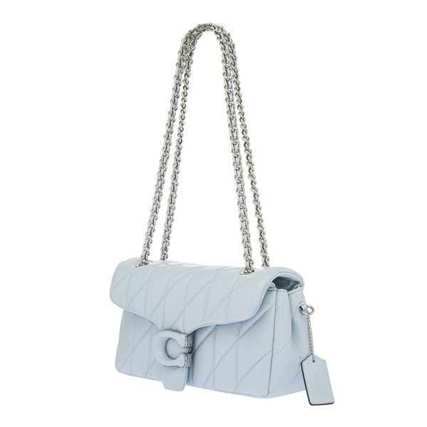 Кожаная женская сумка COACH Tabby Shoulder Bag 26 Quilted голубая 195031264290 фото