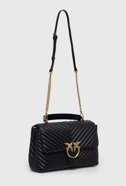 Женская сумка Pinko Big Lady Love Bag Puff Chevron, черная b130818 фото