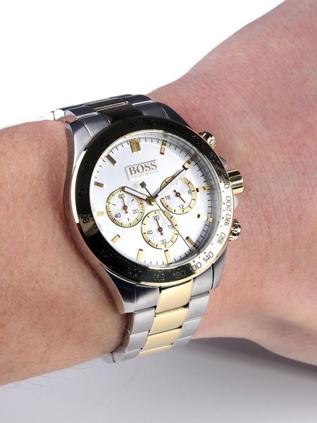 Мужские часы Hugo Boss 1512960 Silver/Gold 44 мм 420 фото