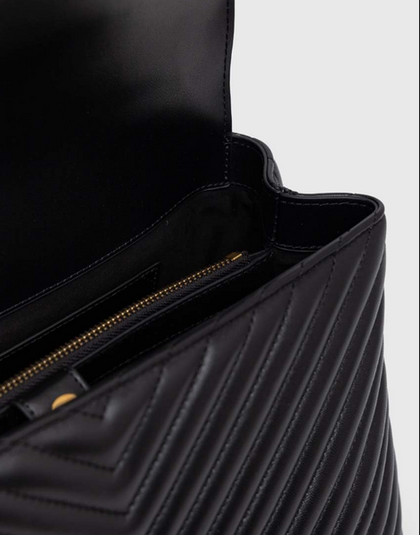 Женская сумка Pinko Big Lady Love Bag Puff Chevron, черная b130818 фото