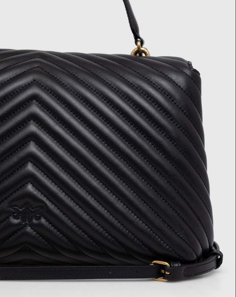 Женская сумка Pinko Big Lady Love Bag Puff Chevron, черная b130818 фото