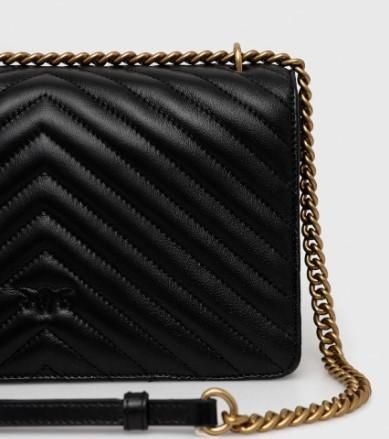 Женская кожаная сумка Pinko Love One Classic Shoulder Bag черная 1183 фото