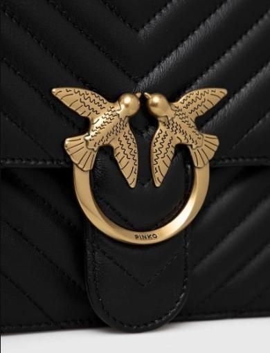 Женская кожаная сумка Pinko Love One Classic Shoulder Bag черная 1183 фото