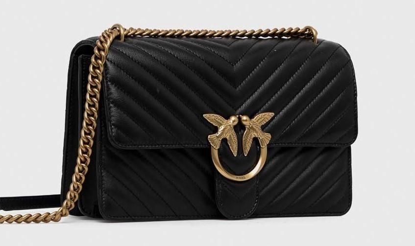 Женская кожаная сумка Pinko Love One Classic Shoulder Bag черная 1183 фото