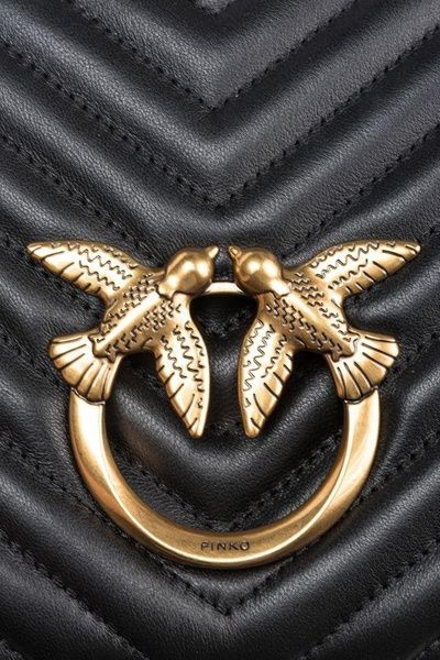 Сумка Pinko Classic Love Bag Click Chevron чёрная 1035 фото