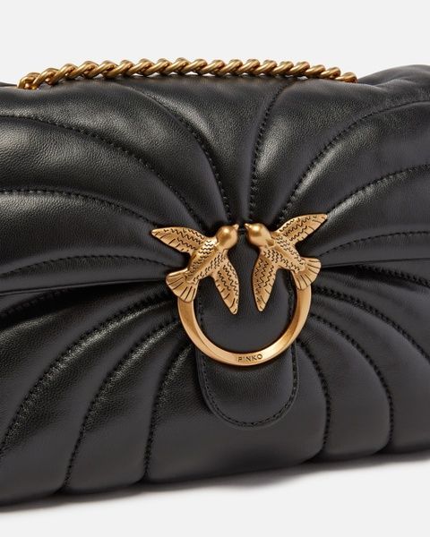 Женская кожаная сумка Pinko Love Bag Puff Butterfly Big, черная b130820 фото