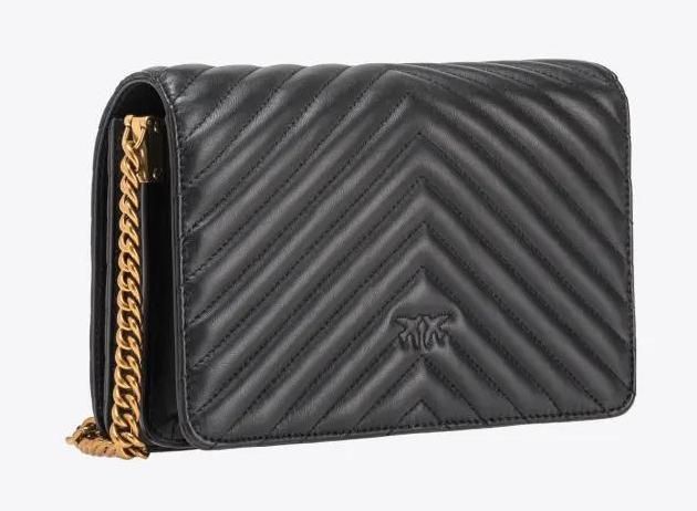 Сумка Pinko Classic Love Bag Click Chevron чёрная 1035 фото