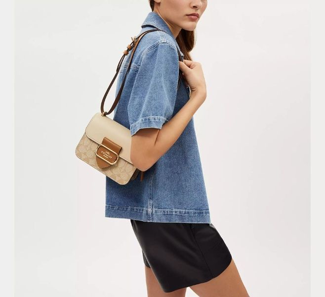 Сумка Coach Morgan Square Crossbody Bag In Blocked Signature Canvas 196395286393 фото