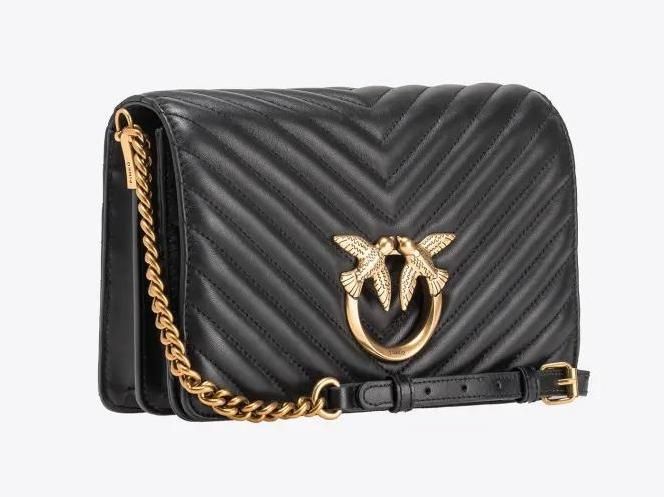 Сумка Pinko Classic Love Bag Click Chevron чёрная 1035 фото