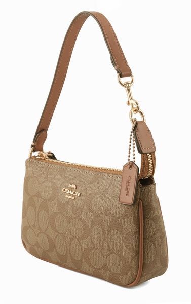 Сумка жіноча шкіряна Nolita 19 In Colorblock Micro Signature Canvas Light Khaki Ivory Multi 195031390975 фото