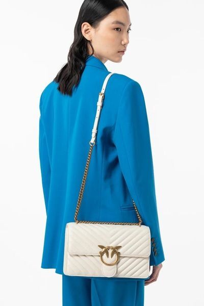 Сумка Pinko Classic Love Bag One Chevron белая 1032 фото