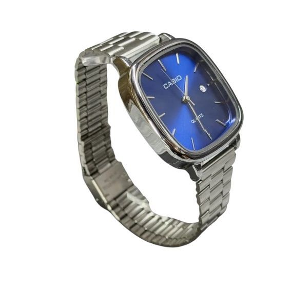 Мужские часы Casio Classic Collection 35 мм, серебристые с синим циферблатом 110201 фото