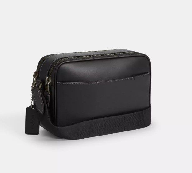 Мужская кожаная сумка Coach Graham Crossbody Gunmetal/Black 10251 фото