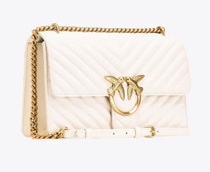 Сумка Pinko Classic Love Bag One Chevron белая 1032 фото