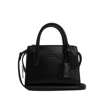 Сумка кожаная Coach Andrea Mini Carryall чёрная 196395289806 фото