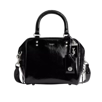 Женская кожаная сумка Coach Cube Rogue Bag 20 черная CBH04-Silver/Black фото