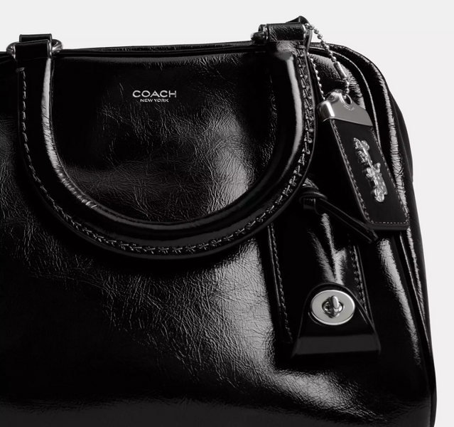 Женская кожаная сумка Coach Cube Rogue Bag 20 черная CBH04-Silver/Black фото