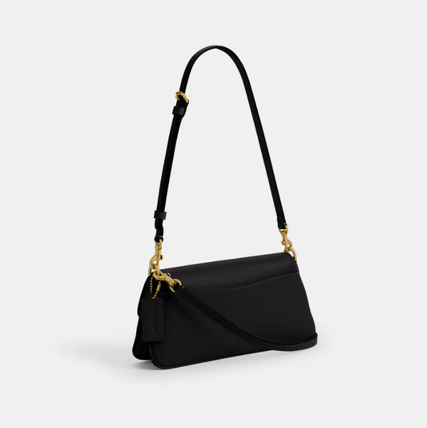 Женская кожаная сумка Coach Jet Shoulder Bag Brass/Black 193971551630 фото