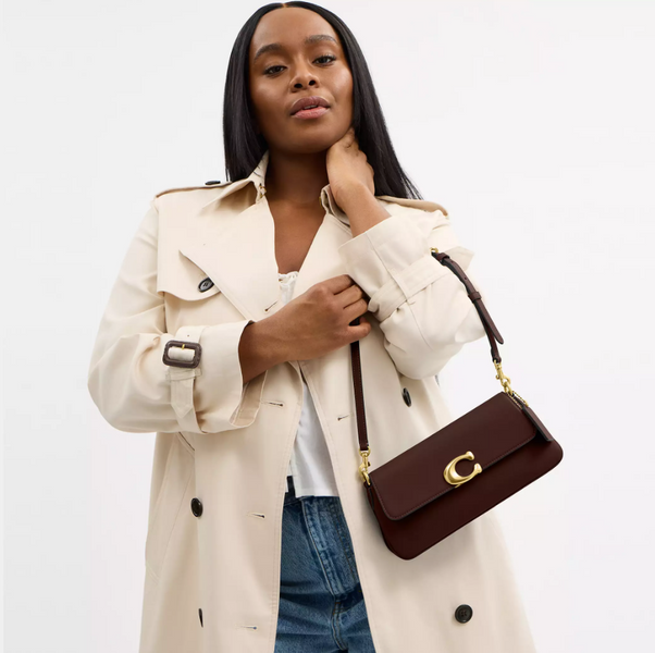 Женская кожаная сумка Coach Jet Shoulder Bag Brass/Maple 193971551685 фото
