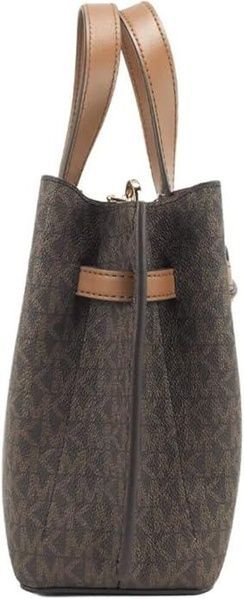 Сумка женская Michael Kors Emilia Small Logo Satchel коричневая 1101 фото