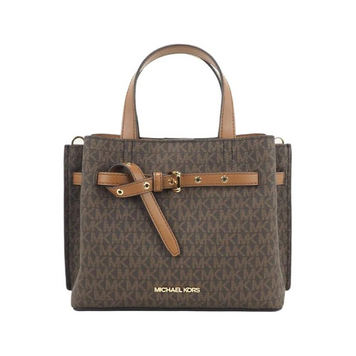 Сумка женская Michael Kors Emilia Small Logo Satchel коричневая 1101 фото