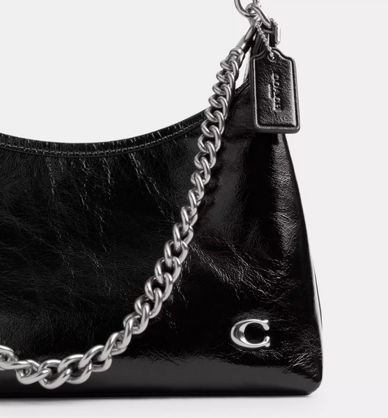 Женская кожаная сумка Coach Juliet Shoulder Bag 25 Silver/Black 196395540167 фото