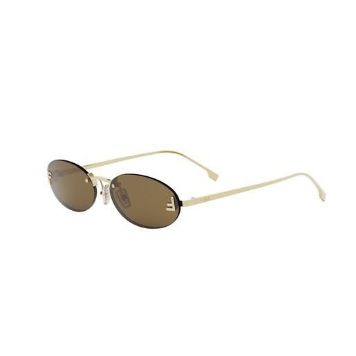 Солнцезащитные очки Fendi First Crystal Gelbe ovale Sonnenbrille 1157 фото