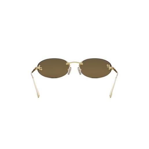Солнцезащитные очки Fendi First Crystal Gelbe ovale Sonnenbrille 1157 фото