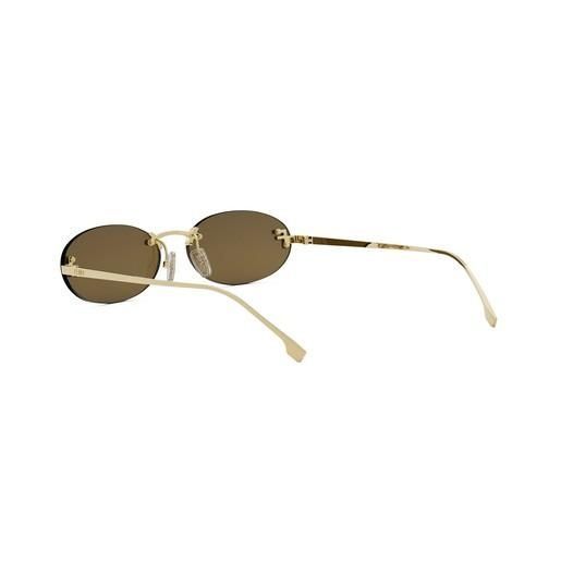 Солнцезащитные очки Fendi First Crystal Gelbe ovale Sonnenbrille 1157 фото