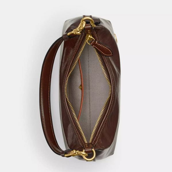 Женская кожаная сумка Coach Juliet Shoulder Bag 25 Brass/Maple 196395540143 фото