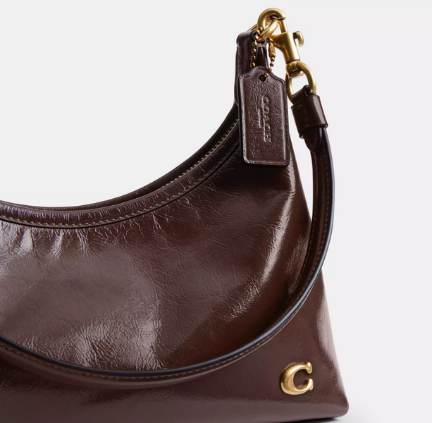 Женская кожаная сумка Coach Juliet Shoulder Bag 25 Brass/Maple 196395540143 фото