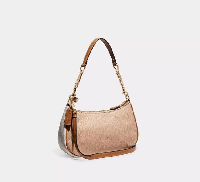 Сумка Coach Teri Shoulder Bag In Signature Canvas Gold/Taupe Multi 195031574955 фото