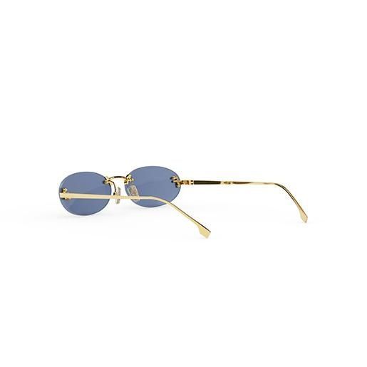 Солнцезащитные очки Fendi First Crystal Ovale Sonnenbrille Gold/Blue 1158 фото