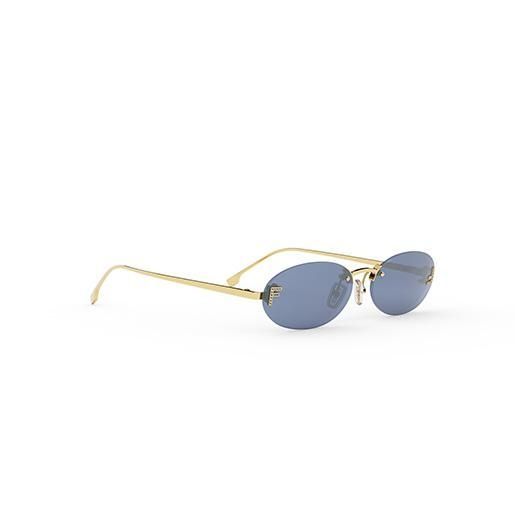 Солнцезащитные очки Fendi First Crystal Ovale Sonnenbrille Gold/Blue 1158 фото
