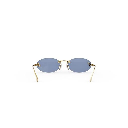 Солнцезащитные очки Fendi First Crystal Ovale Sonnenbrille Gold/Blue 1158 фото
