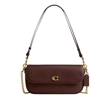 Женская кожаная сумка Coach Brook Flap Chain Bag Brass/Maple b130808 фото