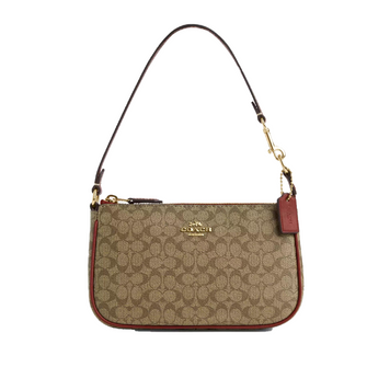 Сумка женская Coach Nolita 19 In Colorblock Micro Signature Canvas Brown 1067 фото