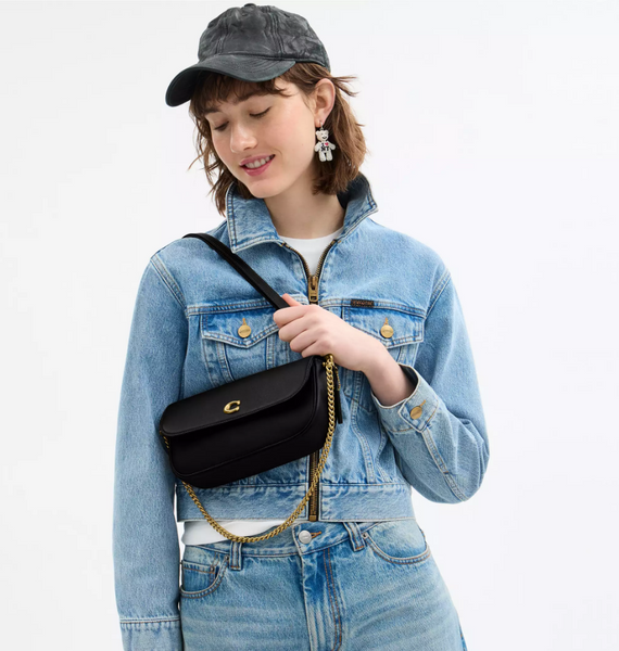 Женская кожаная сумка Brook Flap Chain Bag Brass/Black CAN90-Brass/Black фото