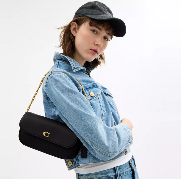 Женская кожаная сумка Brook Flap Chain Bag Brass/Black CAN90-Brass/Black фото
