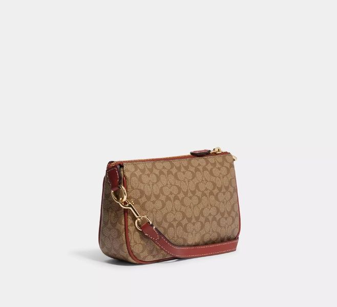 Сумка женская Coach Nolita 19 In Colorblock Micro Signature Canvas Brown 1067 фото