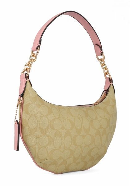 Сумка женская COACH Payton Hobo In Signature Canvas Light Khaki/Powder Pink 3 фото