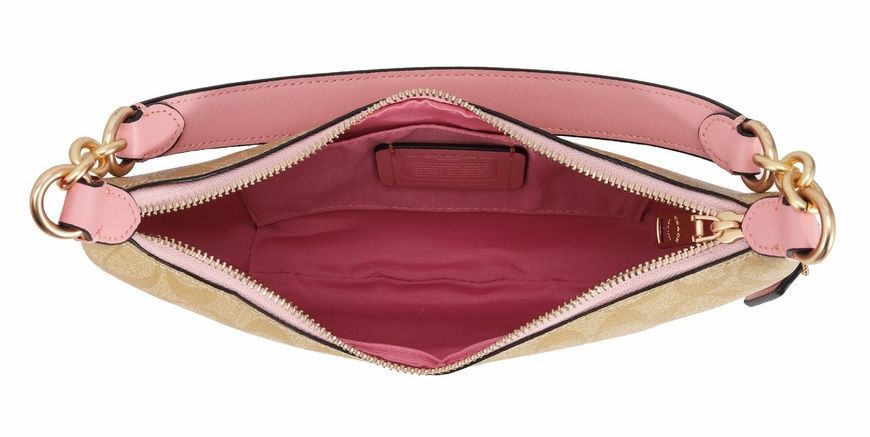 Сумка женская COACH Payton Hobo In Signature Canvas Light Khaki/Powder Pink 3 фото