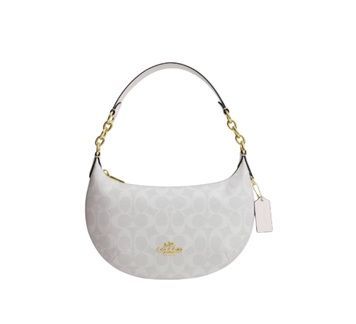 Сумка женская COACH Payton Hobo In Signature Canvas белая 196395288922 фото