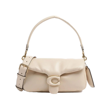 Сумка женская Coach Pillow Tabby 26 Schultertasche Leder creme кожаная 1063 фото