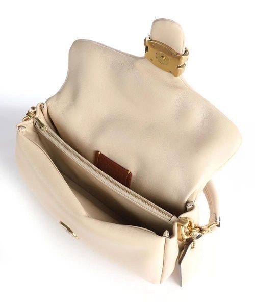 Сумка женская Coach Pillow Tabby 26 Schultertasche Leder creme кожаная 1063 фото