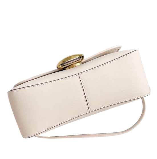 Женская кожаная сумка Coach Soft Tabby Shoulder Bag Brass/Chalk bag003 фото