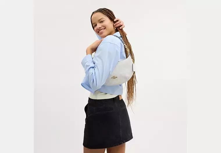 Сумка женская COACH Payton Hobo In Signature Canvas белая 196395288922 фото